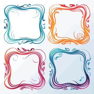 vector collection set of squiggle lines frame