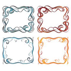 vector collection set of squiggle lines frame