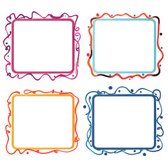 Fototapeta premium vector collection set of squiggle lines frame