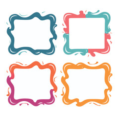 Fototapeta premium vector collection set of squiggle lines frame