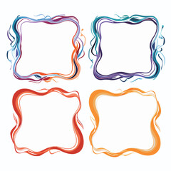 Fototapeta premium vector collection set of squiggle lines frame