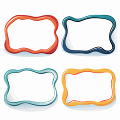 Fototapeta premium vector collection set of squiggle lines frame