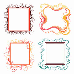 vector collection set of squiggle lines frame