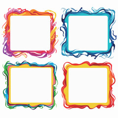 Fototapeta premium vector collection set of squiggle lines frame