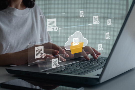 Online documentation database, E-document management, paperless office concept. Storage, tracking and sharing digital documents. Efficient and eco way of working, cost savings, improved collaboration.