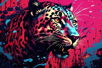 illustration of a majestic wild leopard