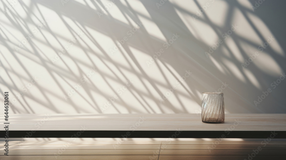 Poster the product is p on a rustic wooden table in front of a large, frosted glass window. the natural lig