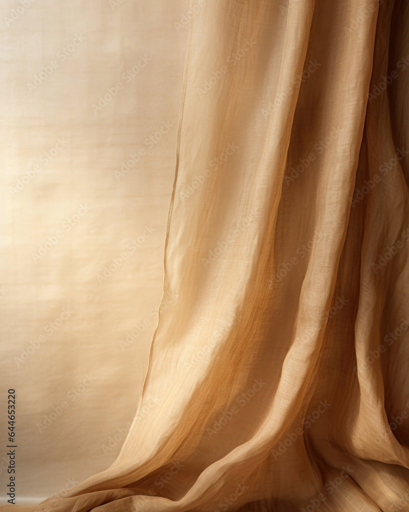 Poster a rustic and earthy scene with warm, honeycolored light shining through a slightly transparent burla