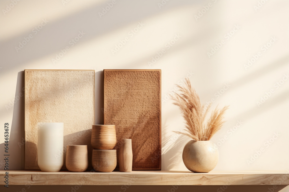Aufkleber a minimalistic abstract background showcasing a warm and earthy color palette. the gentle light from