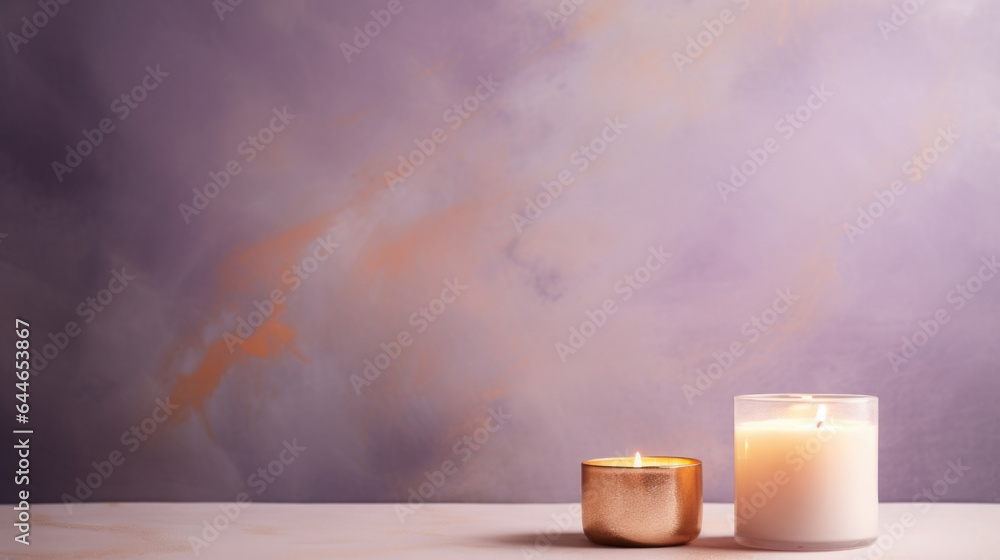Poster a luxurious and elegant scene featuring a grange gentle light background with a soft, warm candlelig
