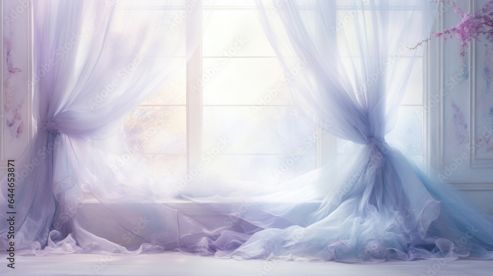 Poster an ethereal and dreamy scene featuring a grange gentle light background with a soft, hazy light pour
