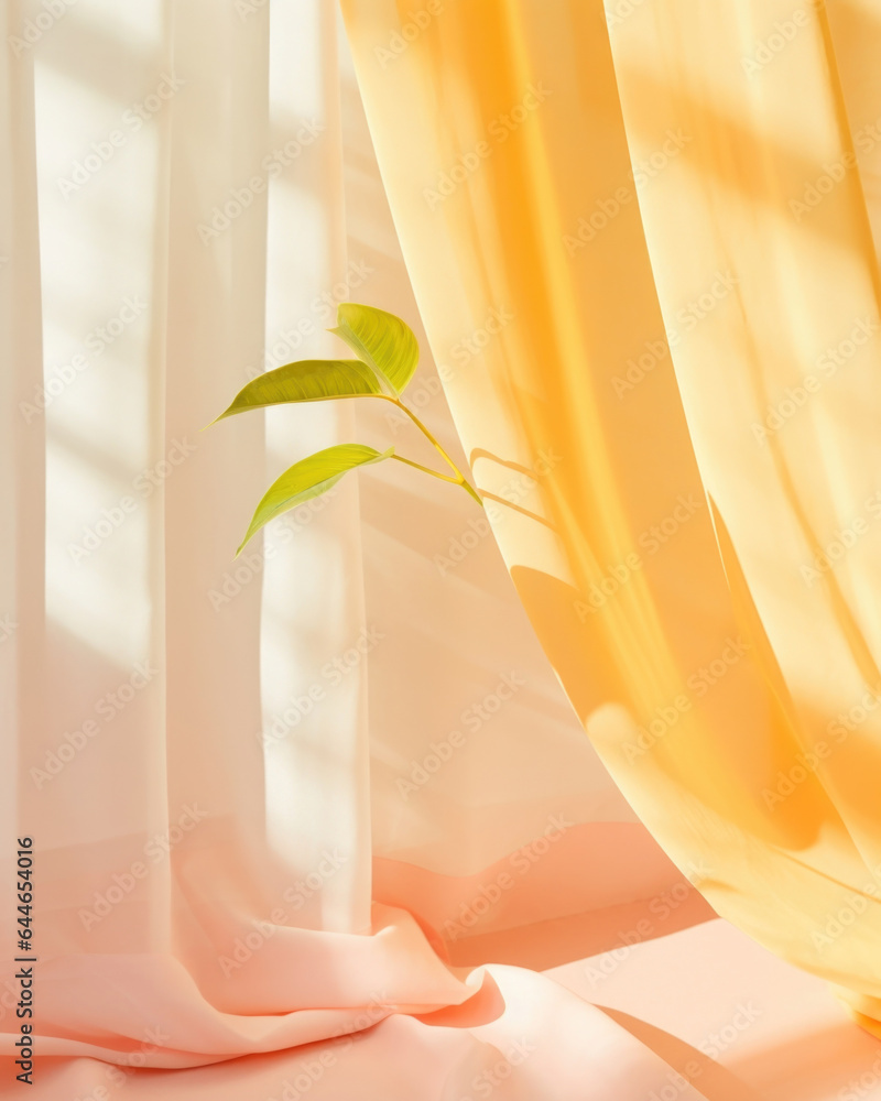 Poster a summery and vibrant scene presenting a minimalistic abstract background filled with warm, sunny to