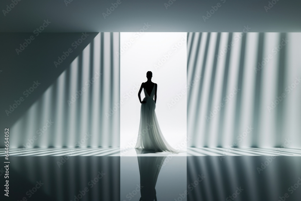 Poster this minimalistic abstract background features a stark, diffused light filtering through a transluce