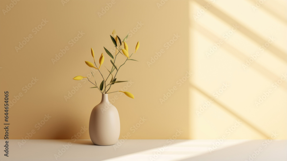 Aufkleber a minimalist abstract background with a pale yellow tone, evoking the feeling of a serene sunset. th