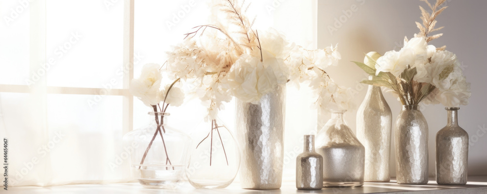 Poster a captivating scene featuring a textured background in shades of silver and metallic gray. the sunli