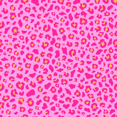 Pink modern leopard seamless pattern. Trendy glamour doll background design.