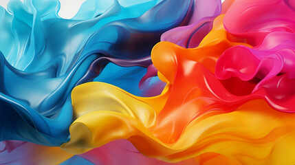 Fototapeta premium Horizontal Background or wallpaper of Chromatic Fluidity: A Kaleidoscope of Liquid Colors. Generative AI