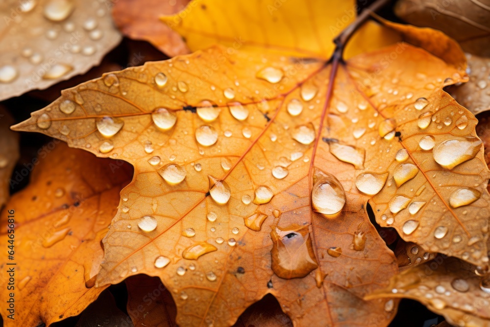 Poster autumn leaves, macro close-up. background with selective focus and copy space