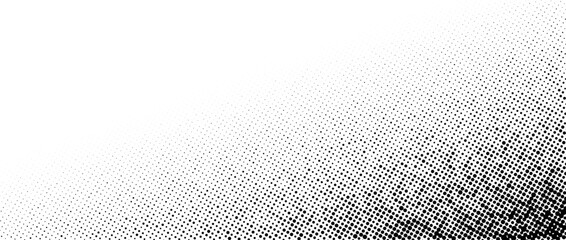 Corner halftone texture. Dotted angle gradient background. Abstract faded comic pop art patern wallpaper. Vanishing spotted design backdrop for print, banner, poster, flyer, cover. Vector illustration © vika_k