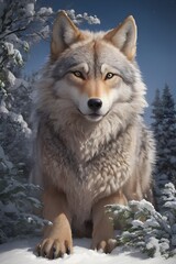 Wild Majesty A Hyper-Real Wolf Portrait by Generative AI




