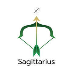 Sagittarius zodiac sign logo icon isolated horoscope symbol vector illustration