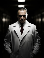 Obraz premium Portrait shot of men scientist while inside test laboratory. 