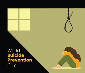 World suicide prevention day, September 10, suicide prevention awareness, action to prevent suicides, vector illustration, suicide prevention, National suicide prevention month, banner, poster