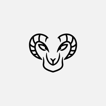 vector goat modern logo design