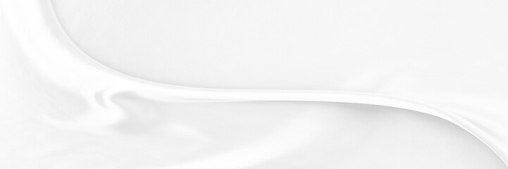 White gray satin texture that is white silver fabric silk panorama background with beautiful soft blur pattern natural.