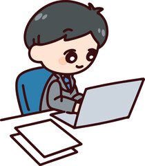 働くスーツの男性