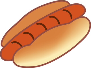 シンプルなホットドックのイラスト
