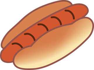 シンプルなホットドックのイラスト
