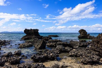 water over the rocks in fiji