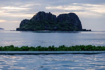 pool looking over fiji island