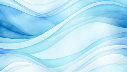Blue wave abstract winter snow background for copy space text. Blue teal wavy flow texture in flowing motion. Snowy winter holiday season or ocean water wave illustration for mobile web backdrop.