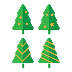 Green Christmas tree illustration , Cristmas tree for new year party vector design..eps