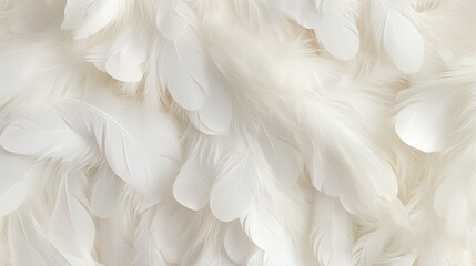 Fototapeta na wymiar Background image composed entirely of soft white feathers.