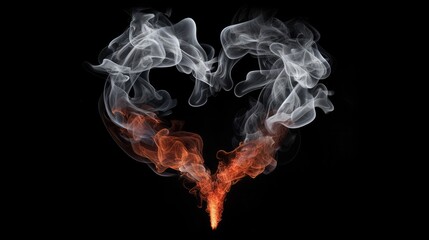 An image of cigarette smoke delicately forming a heart shape.