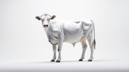 An illustration of a cow standing on a pure white background.