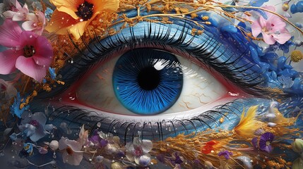 Fototapeta premium A close-up of a stunningly beautiful eye.