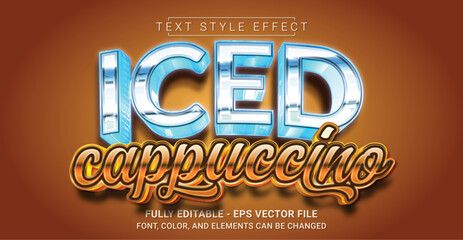 Iced Cappuccino Text Style Effect. Editable Graphic Text Template.