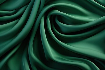 Obraz premium green silk background, generative ai