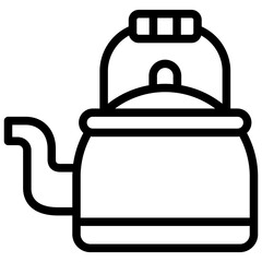 Obraz premium teapot icon illustration design with outline