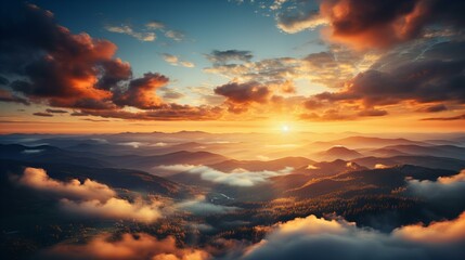 Fototapeta premium 日が昇る空の美しい風景