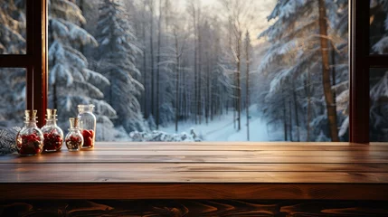 Foto op Canvas 雪景色か見える室内からの景色 © shin project