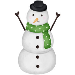 Snowman Watercolor Element
