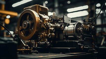 Fototapeta premium Robust industrial machinery employed in the manufacturing process