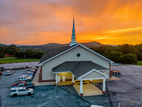 sunset at church 