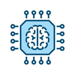 artificial intelligence technology icon symbol vector image. Illustration of artificial intelligence futuristic information human learning software design image