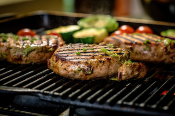 Grilled Delight: Flavorful Turkey Burgers with Pesto Mayo and Avocado